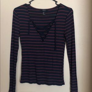 Forever 21 Striped, Long Sleeve Top